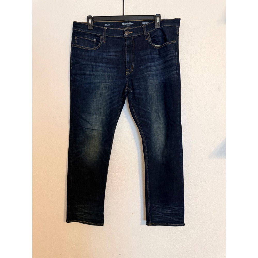 Goodfellow & Co Mens Slim Straight Dark Wash Total‎ Flex Jeans 38W x 30L
